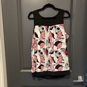 Floral Sleeveless Top in Black and Red